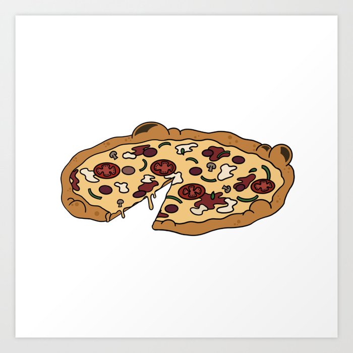 Gooey Pizza Art Print