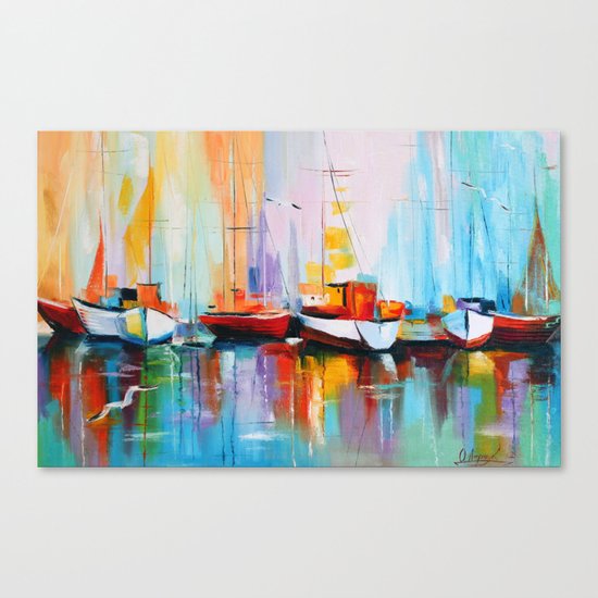 Boats at the dock Canvas Print