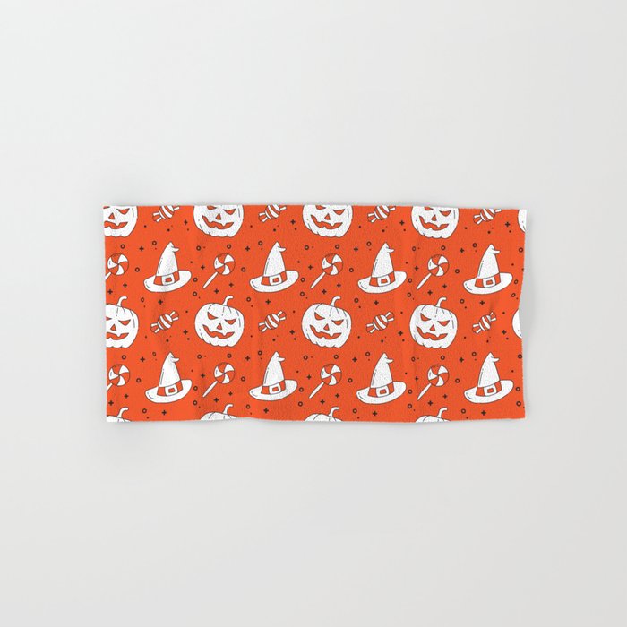 Pumpkin Witch Halloween Background Hand & Bath Towel