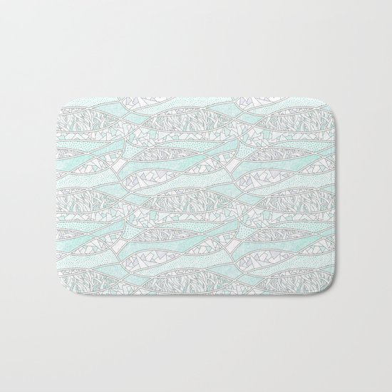 Abstract Mint Bath Mat