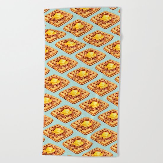 Waffle Pattern Beach Towel