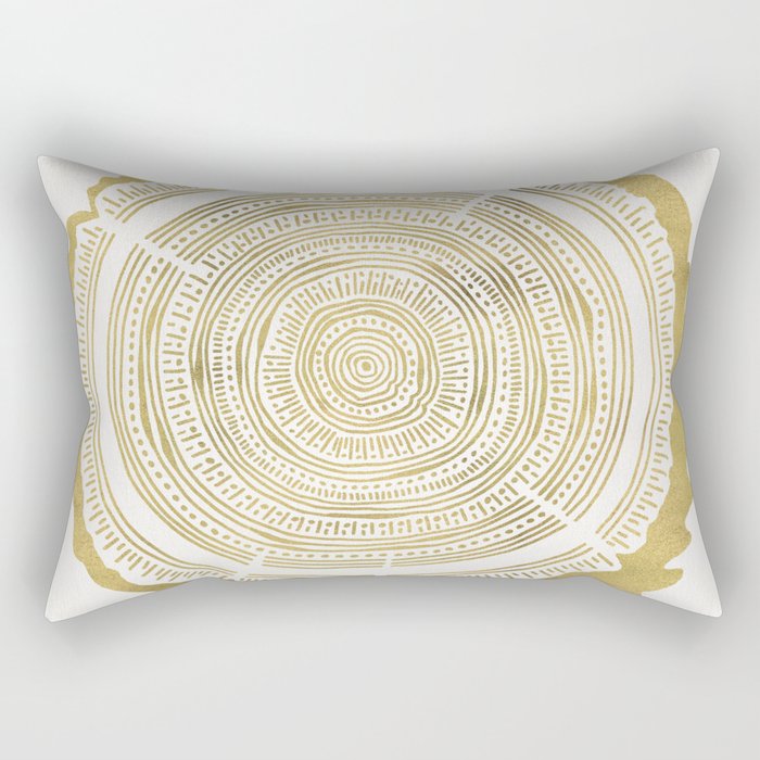 Douglas Fir – Gold Tree Rings Rectangular Pillow