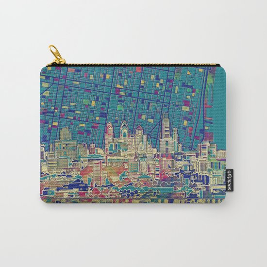 philadelphia city skyline map Carry-All Pouch