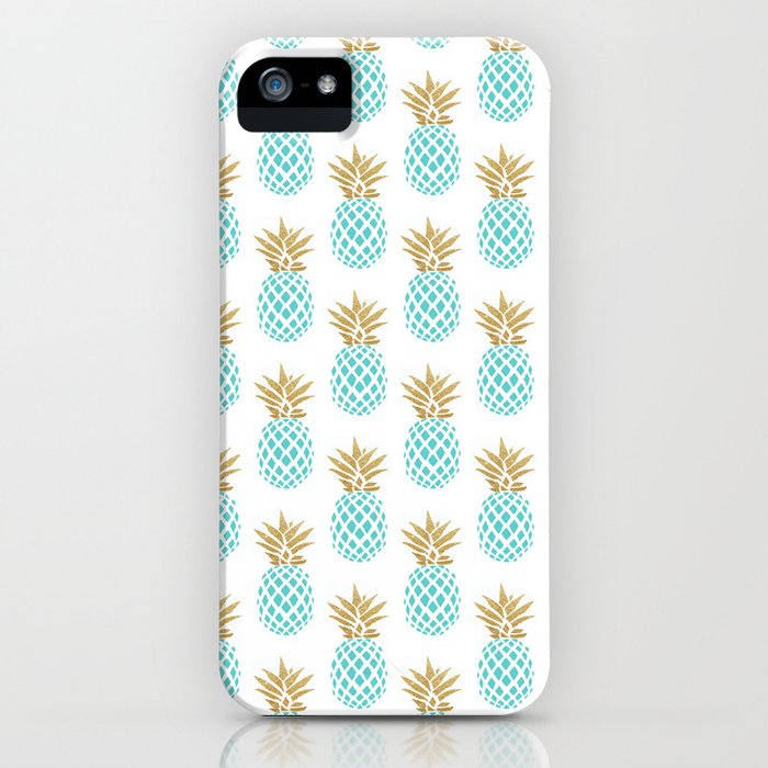 elegant faux gold pineapple pattern iphone case