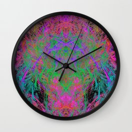 Witch Doctor Fire (psychedelic, ultraviolet) Wall Clock