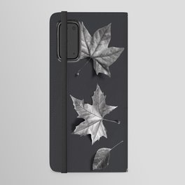 Forest Leaves Black and White Android Wallet Case