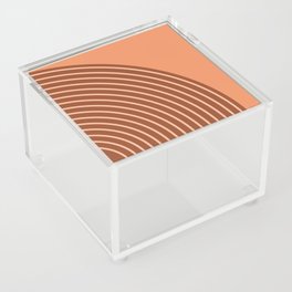 Abstract Geometric Lines 32 in Terracotta Shades (Rainbow) Acrylic Box