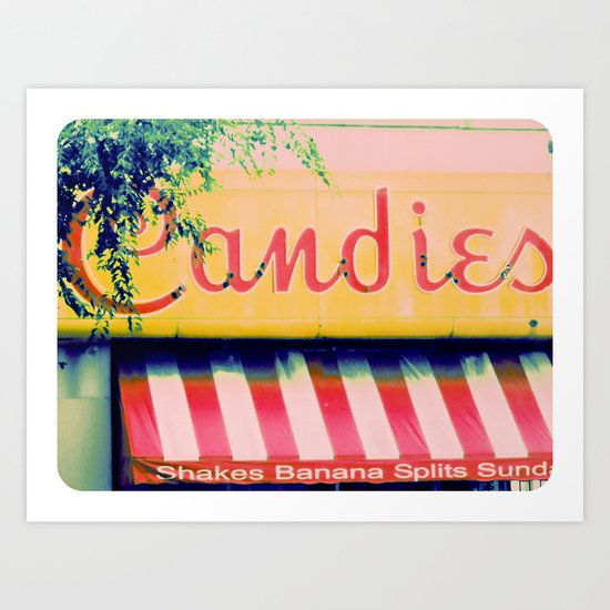 Margie's Candies ~ vintage ice cream parlor sign Art Print