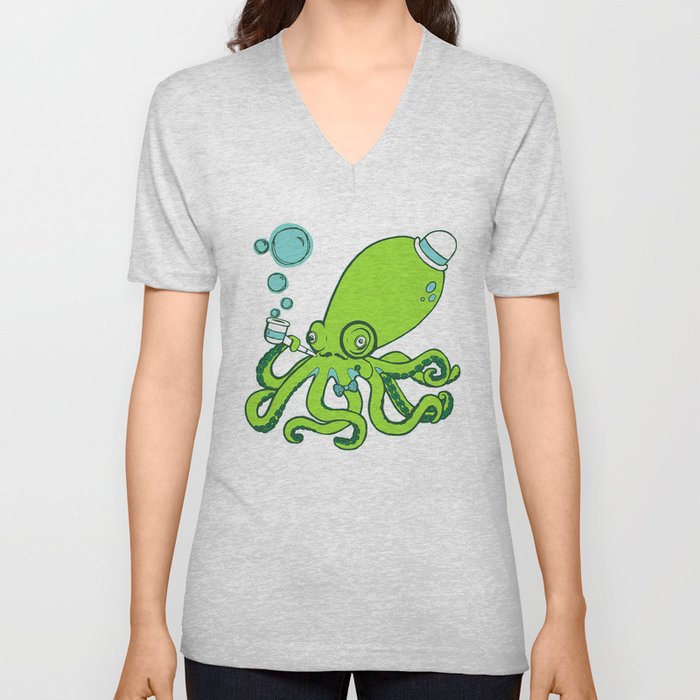 Mr.Octopus V Neck T Shirt