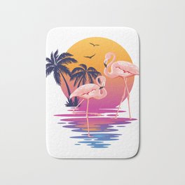 Miami Nice 1 Bath Mat | Happy, Seaside, Retro, Flamingo, Hot, Beach, Tropical, Tvseries, Seabreeze, Pink 