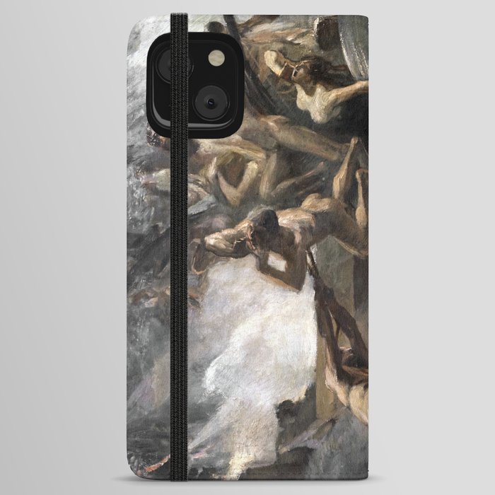 Les Voix du Tocsin - Voices of Warning Bell (1888) by Albert Maignan  iPhone Wallet Case