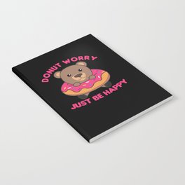 Sweet Bear Funny Animals In Donut Pink Notebook