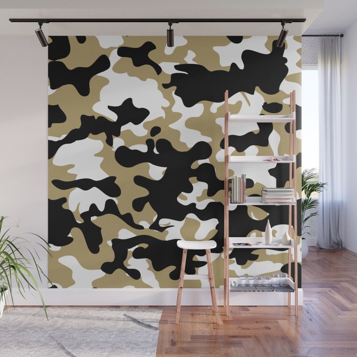 Camo black and gold Wall Mural