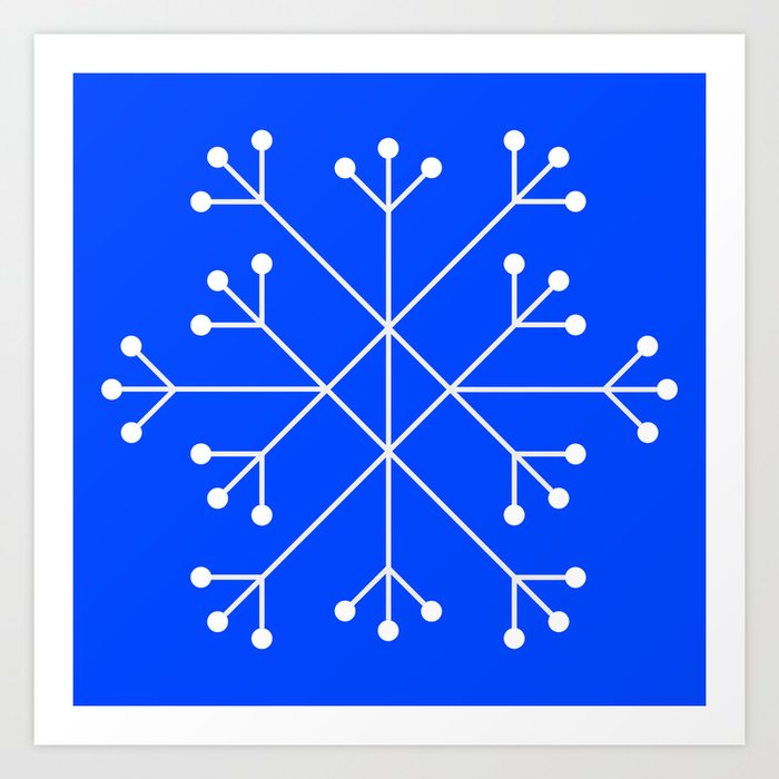 Mod Snowflake Blue Art Print