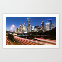 Wall Art Canvas Picture Print Panoramic View of Downtown Houston Skyline 3.1 