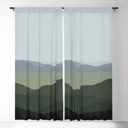 Green Mountainscape Blackout Curtain