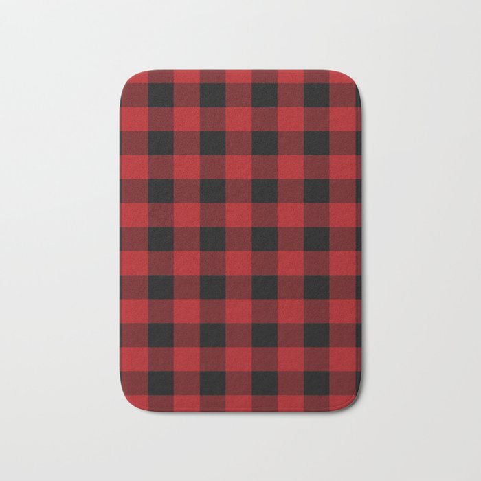 Red & Black Buffalo Plaid Bath Mat