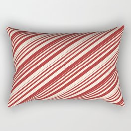[ Thumbnail: Brown & Beige Colored Lined Pattern Rectangular Pillow ]