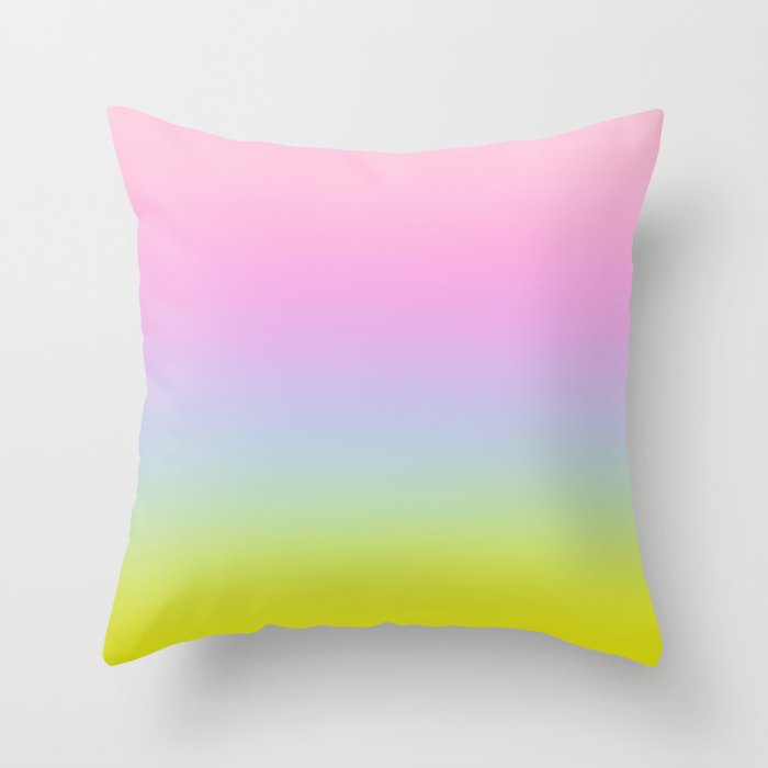 OMBRE PASTEL COLORS RAINBOW  Throw Pillow