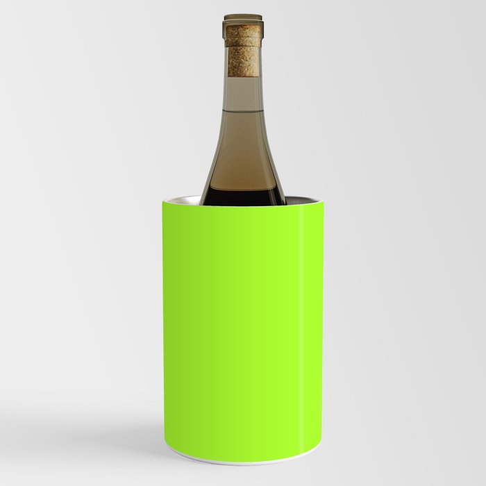 Yellow Green Solid Color Popular Hues Patternless Shades of Lime Collection Hex #adff2f Wine Chiller
