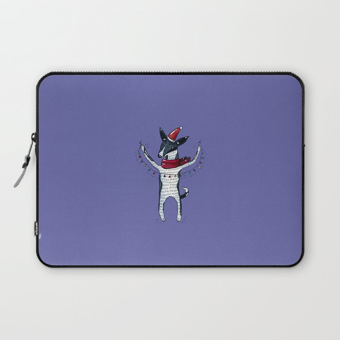 Best Wishes Dog Illustration with light bulbs Laptop Sleeve