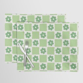 Flower Check in Forest Green Pattern Placemat