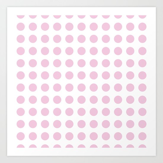 Simply Polka Dots in Blush Pink Art Print