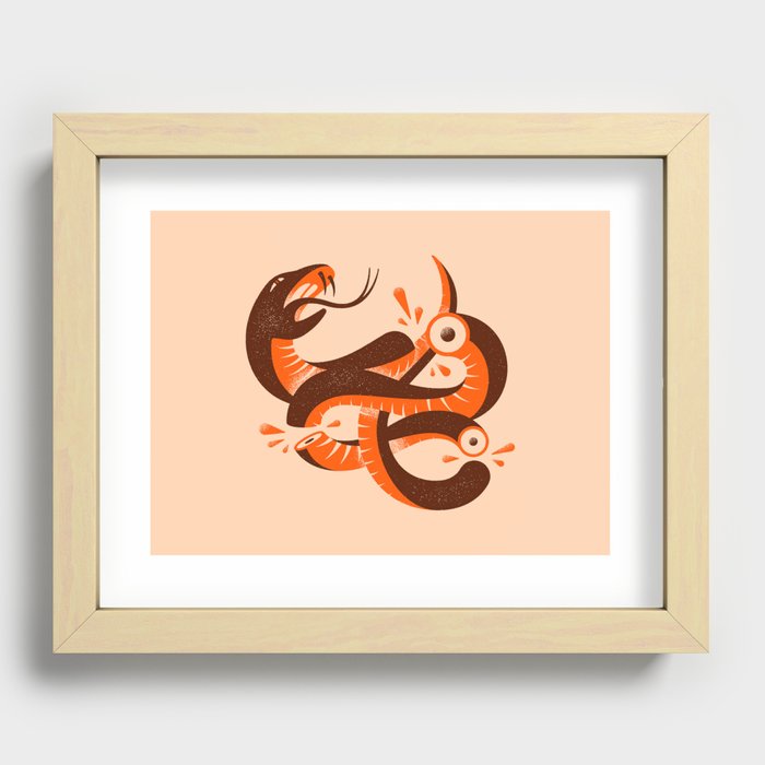 To HELL with the devil! Red/Orange Recessed Framed Print