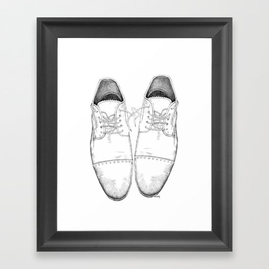 Shoes the drawing Framed Art Print