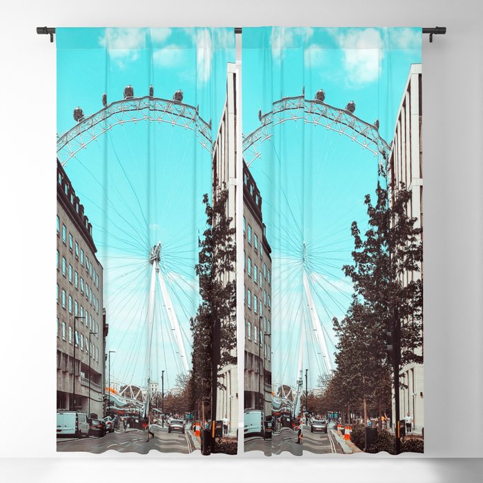 Great Britain Photography - The London Eye In Down Town London Blackout Curtain