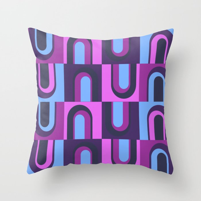 Geometrical Pink Purple Pattern Throw Pillow