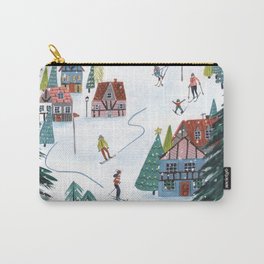 Ski Lodge cosy chalet skating snow village mountains Carry-All Pouch