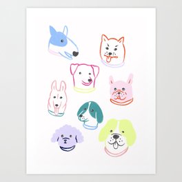 Colorful Dogs Art Print