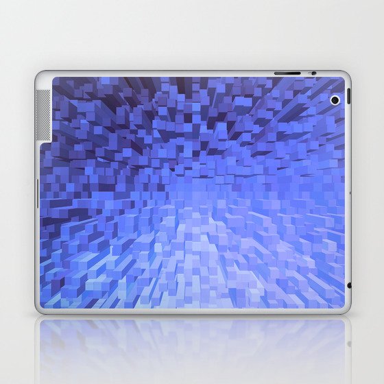 Blue Pixelated Pattern Laptop & iPad Skin