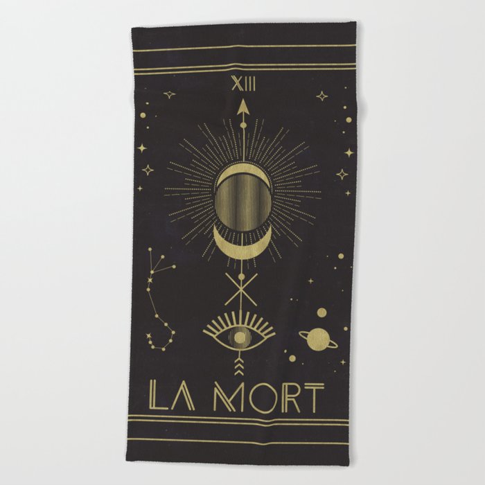 La Mort or The Death Tarot Beach Towel