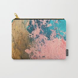 Coral Reef [1]: colorful abstract in blue, teal, gold, and pink Carry-All Pouch
