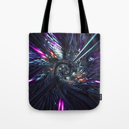 Transcend | Futuristic Space Art | Cool Neon Fractal Design Tote Bag