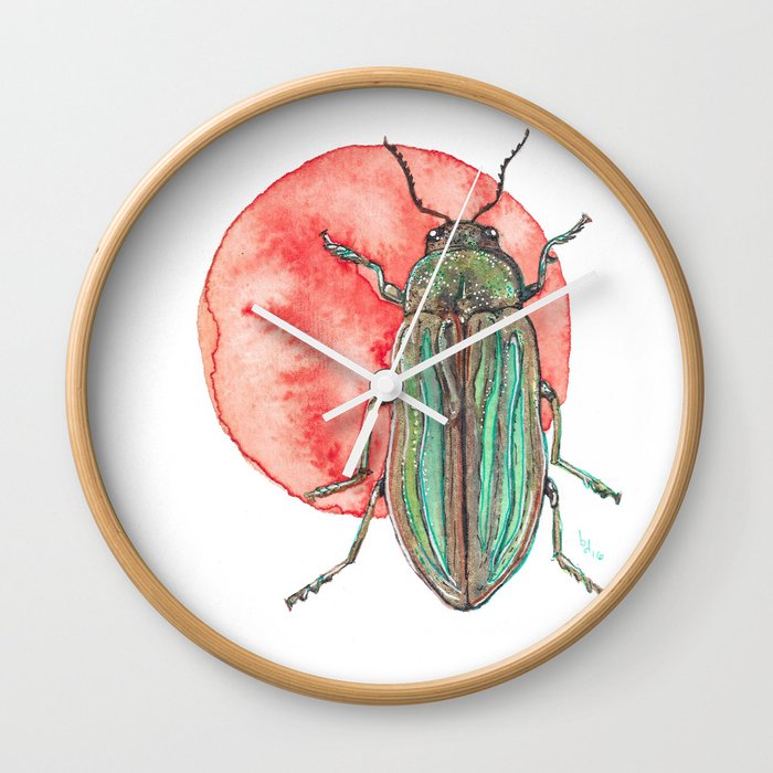 Iridescent Beetle Wall Clock