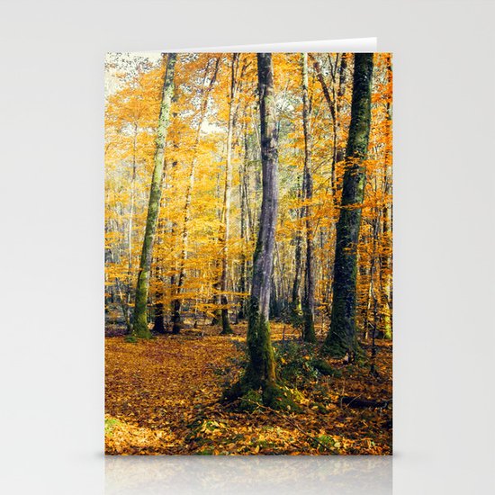 Yellow Trees Stationery Cards