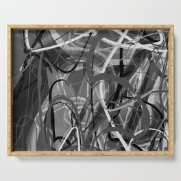 abstract scribble Serving Tray