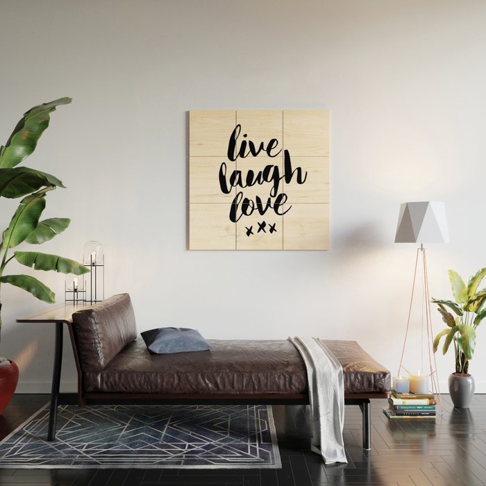 Live Laugh Love Black And White Wall Hangings Typography Design Home Wall Decor Bedroom Wood Wall Art By Themotivatedtype