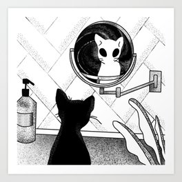 Alien Cat Art Prints For Any Decor Style Society6