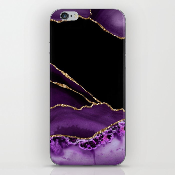 Purple & Gold Agate Texture 14 iPhone Skin