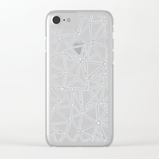 Shattered Ab Grey and White Clear iPhone Case