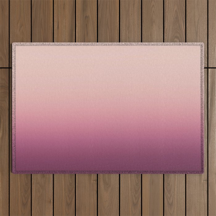 Dusty Pink Rose Ombre Outdoor Rug