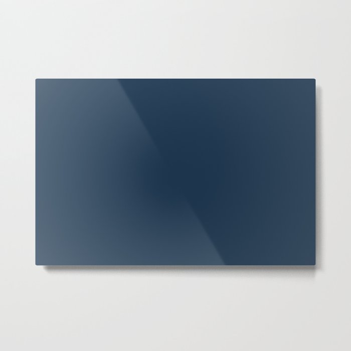 Dark Blue Solid Color Noir 24-16 - Single Shade Hue Metal Print