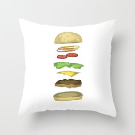 Layered Burger Throw Pillow