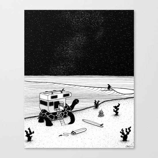 Turtle Surfari Canvas Print