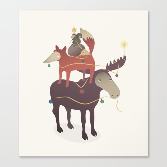 X-Moose Tree Canvas Print