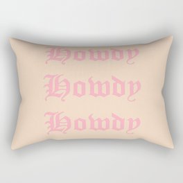 Old English Howdy Pink and White Rectangular Pillow